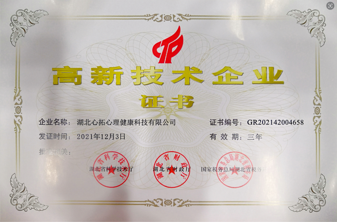 高新技術企業(yè)證書
